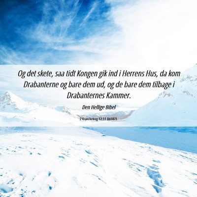 Picture 06 - 2 Krønikebog 12:11 DA1871 - Og det skete, saa tidt Kongen gik ind i Herrens - Bible Verse Picture