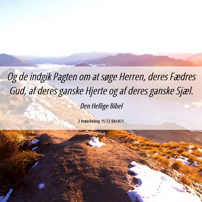 Picture 06 - 2 Krønikebog 15:12 DA1871 - Og de indgik Pagten om at søge Herren, deres - Bible Verse Picture