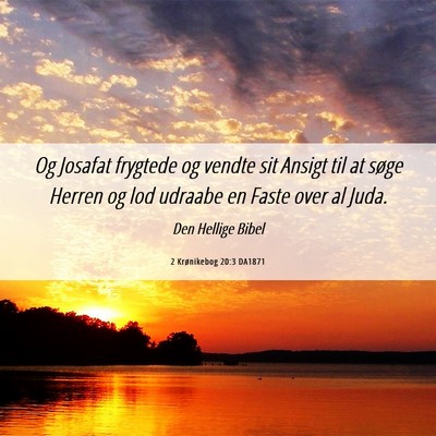 Picture 06 - 2 Krønikebog 20:3 DA1871 - Og Josafat frygtede og vendte sit Ansigt til at - Bible Verse Picture