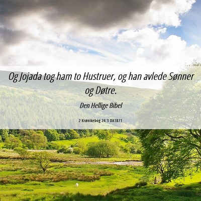 Picture 06 - 2 Krønikebog 24:3 DA1871 - Og Jojada tog ham to Hustruer, og han avlede - Bible Verse Picture