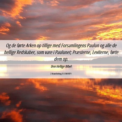 Picture 06 - 2 Krønikebog 5:5 DA1871 - Og de førte Arken op tillige med Forsamlingens - Bible Verse Picture