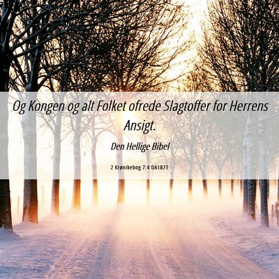Picture 06 - 2 Krønikebog 7:4 DA1871 - Og Kongen og alt Folket ofrede Slagtoffer for - Bible Verse Picture