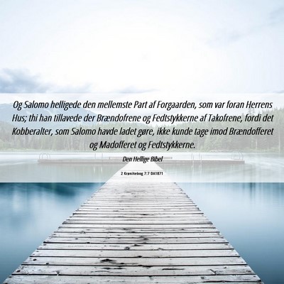 Picture 06 - 2 Krønikebog 7:7 DA1871 - Og Salomo helligede den mellemste Part af - Bible Verse Picture