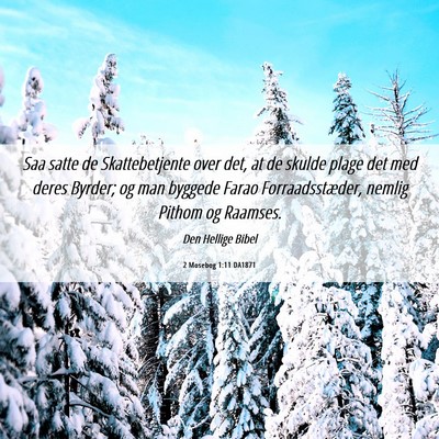 Picture 06 - 2 Mosebog 1:11 DA1871 - Saa satte de Skattebetjente over det, at de - Bible Verse Picture