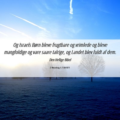 Picture 06 - 2 Mosebog 1:7 DA1871 - Og Israels Børn bleve frugtbare og vrimlede og - Bible Verse Picture