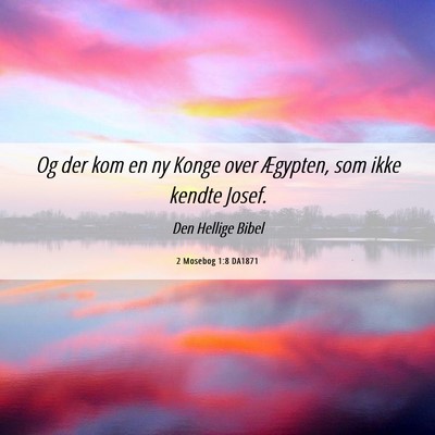 Picture 06 - 2 Mosebog 1:8 DA1871 - Og der kom en ny Konge over Ægypten, som ikke - Bible Verse Picture