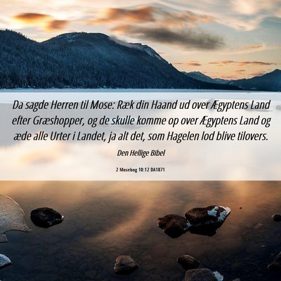 Picture 06 - 2 Mosebog 10:12 DA1871 - Da sagde Herren til Mose: Ræk din Haand ud over - Bible Verse Picture