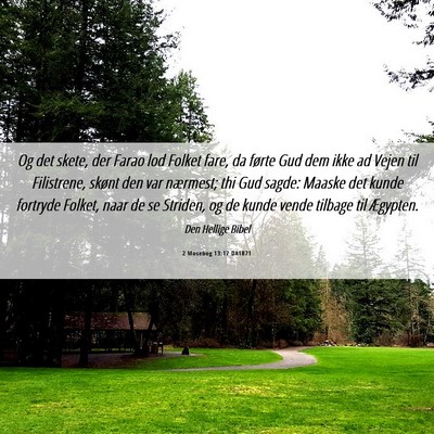 Picture 06 - 2 Mosebog 13:17 DA1871 - Og det skete, der Farao lod Folket fare, da - Bible Verse Picture