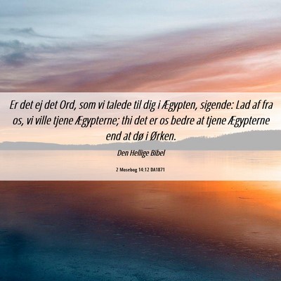 Picture 06 - 2 Mosebog 14:12 DA1871 - Er det ej det Ord, som vi talede til dig i - Bible Verse Picture