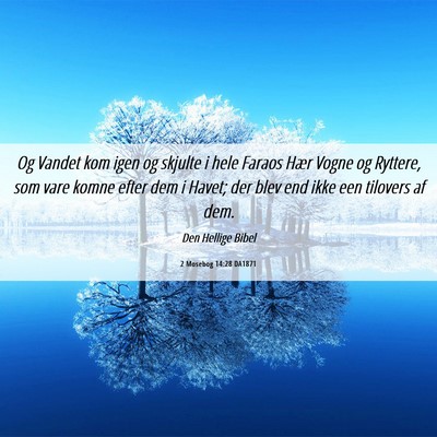 Picture 06 - 2 Mosebog 14:28 DA1871 - Og Vandet kom igen og skjulte i hele Faraos Hær - Bible Verse Picture