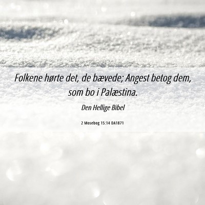 Picture 06 - 2 Mosebog 15:14 DA1871 - Folkene hørte det, de bævede; Angest betog dem, - Bible Verse Picture