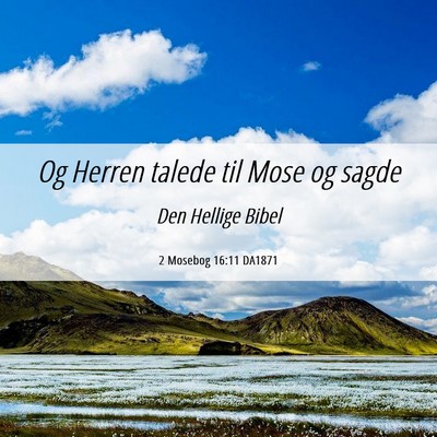 Picture 06 - 2 Mosebog 16:11 DA1871 - Og Herren talede til Mose og - Bible Verse Picture