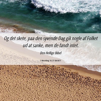 Picture 06 - 2 Mosebog 16:27 DA1871 - Og det skete, paa den syvende Dag gik nogle af - Bible Verse Picture
