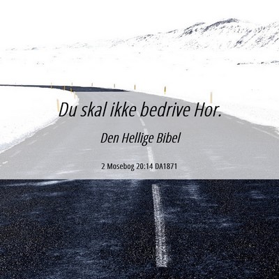 Picture 06 - 2 Mosebog 20:14 DA1871 - Du skal ikke bedrive - Bible Verse Picture