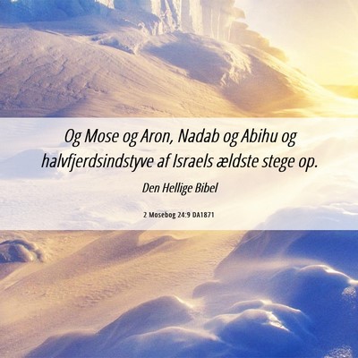Picture 06 - 2 Mosebog 24:9 DA1871 - Og Mose og Aron, Nadab og Abihu og - Bible Verse Picture
