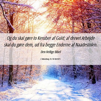Picture 06 - 2 Mosebog 25:18 DA1871 - Og du skal gøre to Keruber af Guld; af drevet - Bible Verse Picture
