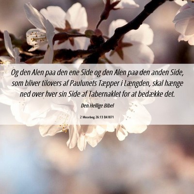 Picture 06 - 2 Mosebog 26:13 DA1871 - Og den Alen paa den ene Side og den Alen paa den - Bible Verse Picture