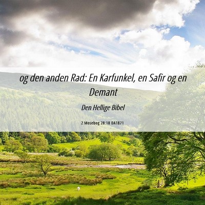 Picture 06 - 2 Mosebog 28:18 DA1871 - og den anden Rad: En Karfunkel, en Safir og en - Bible Verse Picture