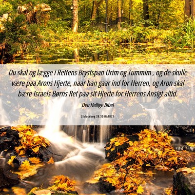 Picture 06 - 2 Mosebog 28:30 DA1871 - Du skal og lægge i Rettens Brystspan Urim og - Bible Verse Picture