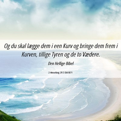 Picture 06 - 2 Mosebog 29:3 DA1871 - Og du skal lægge dem i een Kurv og bringe dem - Bible Verse Picture