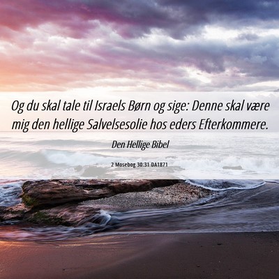 Picture 06 - 2 Mosebog 30:31 DA1871 - Og du skal tale til Israels Børn og sige: Denne - Bible Verse Picture