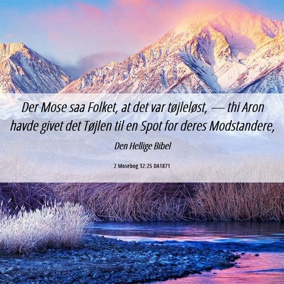 Picture 06 - 2 Mosebog 32:25 DA1871 - Der Mose saa Folket, at det var tøjleløst, — - Bible Verse Picture
