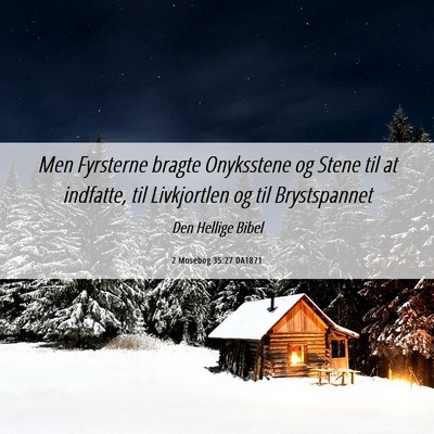 Picture 06 - 2 Mosebog 35:27 DA1871 - Men Fyrsterne bragte Onyksstene og Stene til at - Bible Verse Picture