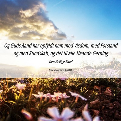Picture 06 - 2 Mosebog 35:31 DA1871 - Og Guds Aand har opfyldt ham med Visdom, med - Bible Verse Picture