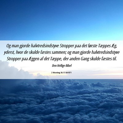 Picture 06 - 2 Mosebog 36:17 DA1871 - Og man gjorde halvtredsindstyve Stropper paa det - Bible Verse Picture