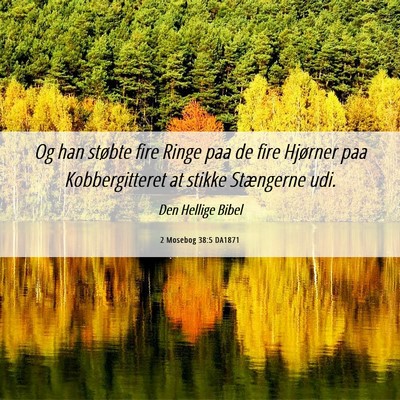 Picture 06 - 2 Mosebog 38:5 DA1871 - Og han støbte fire Ringe paa de fire Hjørner - Bible Verse Picture