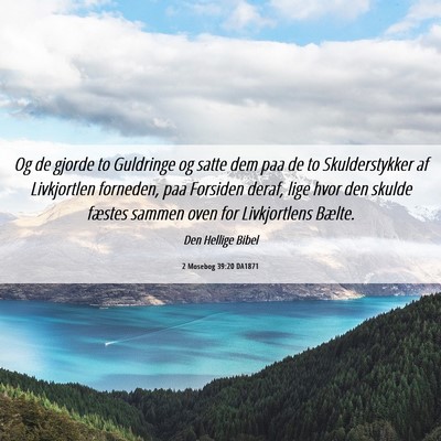 Picture 06 - 2 Mosebog 39:20 DA1871 - Og de gjorde to Guldringe og satte dem paa de to - Bible Verse Picture