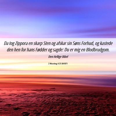Picture 06 - 2 Mosebog 4:25 DA1871 - Da tog Zippora en skarp Sten og afskar sin Søns - Bible Verse Picture