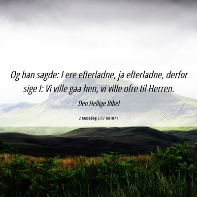 Picture 06 - 2 Mosebog 5:17 DA1871 - Og han sagde: I ere efterladne, ja efterladne, - Bible Verse Picture