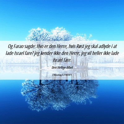 Picture 06 - 2 Mosebog 5:2 DA1871 - Og Farao sagde: Hvo er den Herre, hvis Røst jeg - Bible Verse Picture