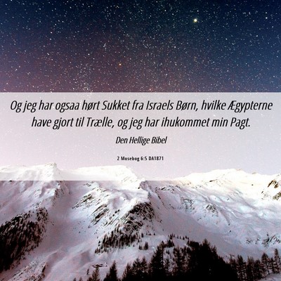 Picture 06 - 2 Mosebog 6:5 DA1871 - Og jeg har ogsaa hørt Sukket fra Israels Børn, - Bible Verse Picture