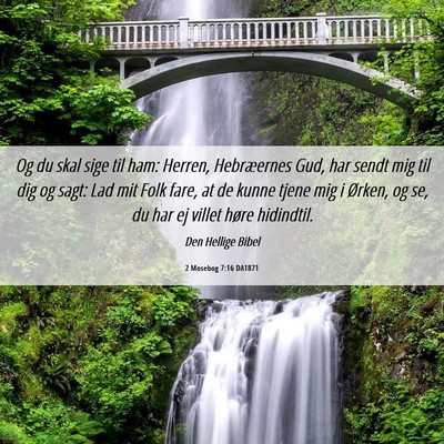 Picture 06 - 2 Mosebog 7:16 DA1871 - Og du skal sige til ham: Herren, Hebræernes Gud, - Bible Verse Picture