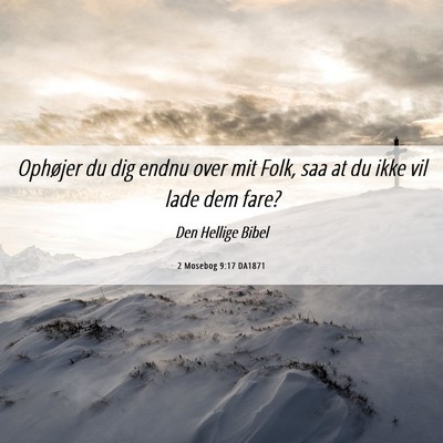 Picture 06 - 2 Mosebog 9:17 DA1871 - Ophøjer du dig endnu over mit Folk, saa at du - Bible Verse Picture