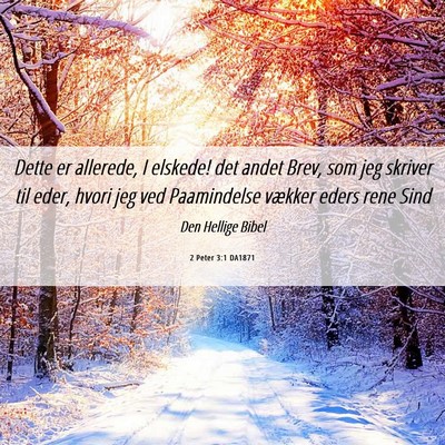 Picture 06 - 2 Peter 3:1 DA1871 - Dette er allerede, I elskede! det andet Brev, som - Bible Verse Picture
