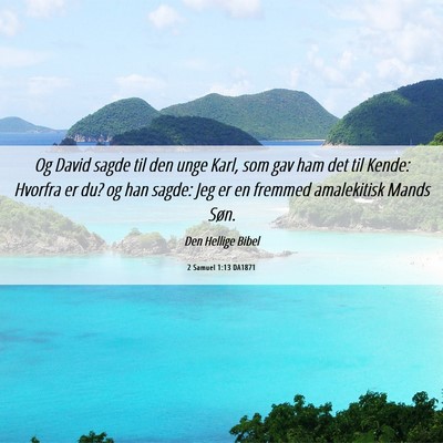 Picture 06 - 2 Samuel 1:13 DA1871 - Og David sagde til den unge Karl, som gav ham det - Bible Verse Picture