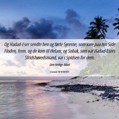 Picture 06 - 2 Samuel 10:16 DA1871 - Og Hadad-Eser sendte hen og førte Syrerne, som - Bible Verse Picture
