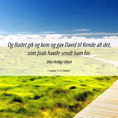 Picture 06 - 2 Samuel 11:22 DA1871 - Og Budet gik og kom og gav David til Kende alt - Bible Verse Picture