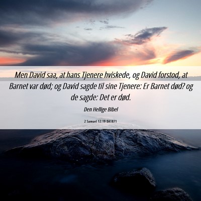 Picture 06 - 2 Samuel 12:19 DA1871 - Men David saa, at hans Tjenere hviskede, og David - Bible Verse Picture