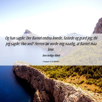Picture 06 - 2 Samuel 12:22 DA1871 - Og han sagde: Der Barnet endnu levede, fastede og - Bible Verse Picture