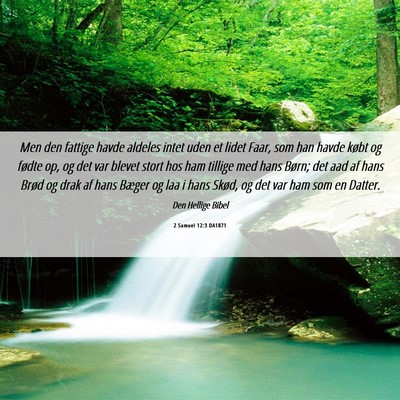 Picture 06 - 2 Samuel 12:3 DA1871 - Men den fattige havde aldeles intet uden et lidet - Bible Verse Picture