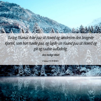 Picture 06 - 2 Samuel 13:19 DA1871 - Da tog Thamar Aske paa sit Hoved og sønderrev - Bible Verse Picture