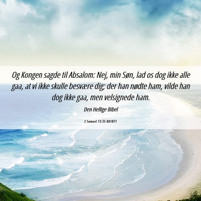 Picture 06 - 2 Samuel 13:25 DA1871 - Og Kongen sagde til Absalom: Nej, min Søn, lad - Bible Verse Picture