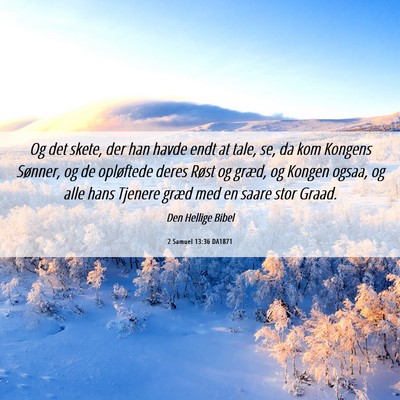 Picture 06 - 2 Samuel 13:36 DA1871 - Og det skete, der han havde endt at tale, se, da - Bible Verse Picture