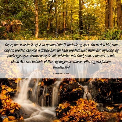 Picture 06 - 2 Samuel 14:7 DA1871 - Og se, den ganske Slægt staar op imod din - Bible Verse Picture