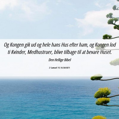 Picture 06 - 2 Samuel 15:16 DA1871 - Og Kongen gik ud og hele hans Hus efter ham, og - Bible Verse Picture