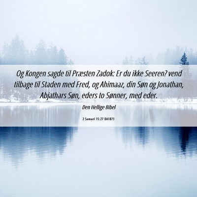 Picture 06 - 2 Samuel 15:27 DA1871 - Og Kongen sagde til Præsten Zadok: Er du ikke - Bible Verse Picture